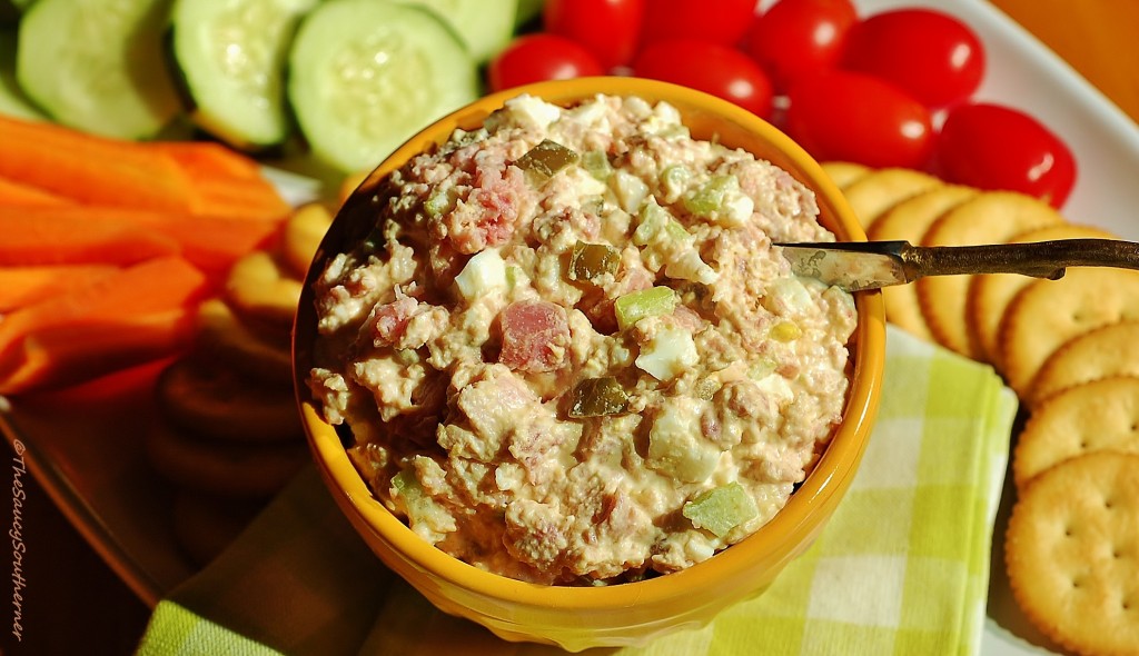 Ham Salad recipe, Southern-style, ham, eggs, dill pickle, celery, Dip, sandwich spread