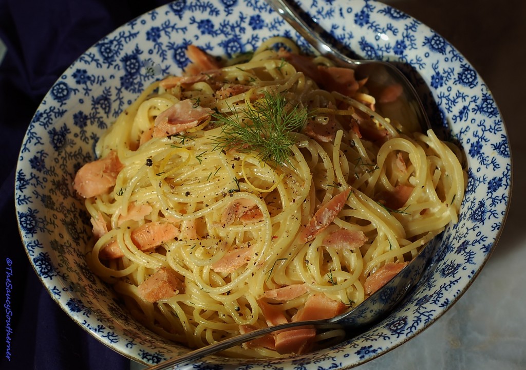 Smoked Salmon Carbonara recipe with Lemon and Dill