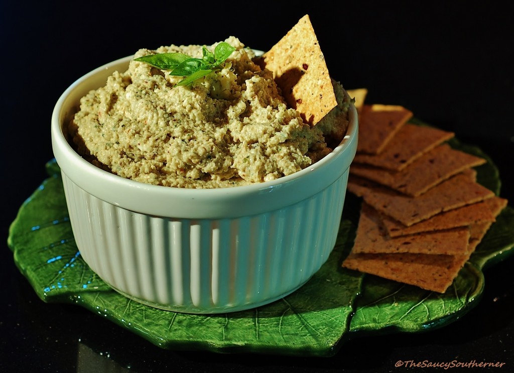 Roasted Cauliflower Spread recipe, Basil, Walnuts, Blue Cheese, Bleu cheese, Meatless Monday dip, spread, Meat Free Monday, 