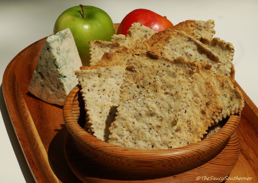 Multi-Seed Herb Crackers recipe, Meatless Monday, homemade crackers, easy recipe