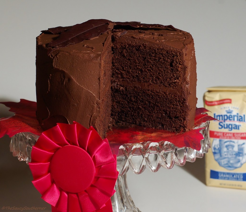 Chocolate Cake with Chocolate Buttercream Frosting recipe, #Choctoberfest with Imperial Sugar