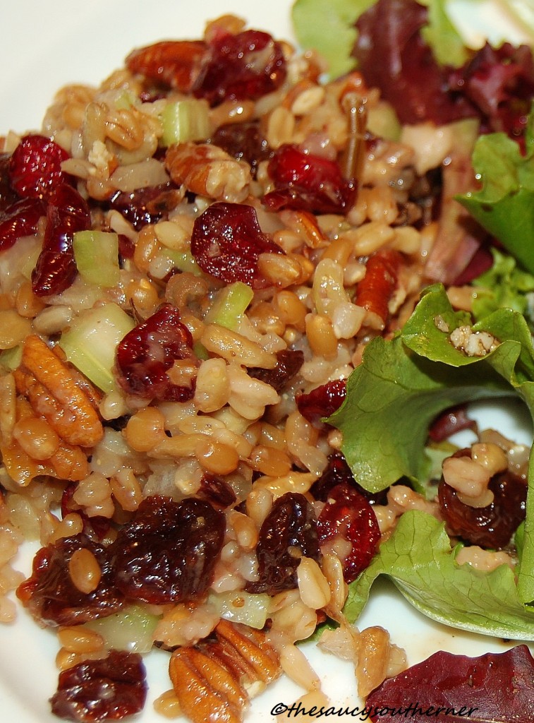 Whole Grain Fruit and Nut Salad Recipe, Salad from Grains Nuts and Fruit Recipe, Nutritious Grain Salad Recipe