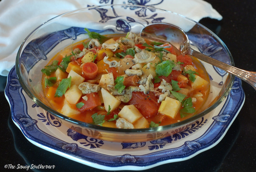 Low Carb Manhattan Clam Chowder recipe, keto clam chowder, paleo, soup, 